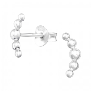 BOLLETJES HALVE MAAN - 925 SILVER EAR STUDS ZILVER