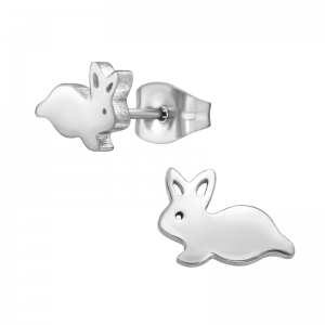 KONIJNTJES ZILVER - STAINLESS STEAL - ZILVERKLEURING ZILVER