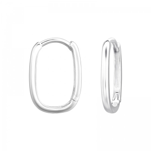 HUGGIE HOOPS - 925 SILVER EAR STUDS ZILVER