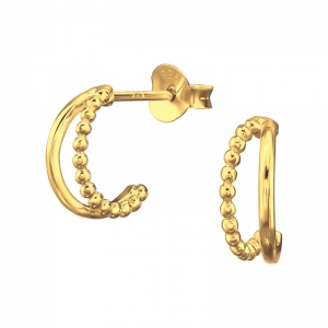 DUBBELE HOOPS - 925 SILVER EARSTUDS GOLD