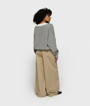 WIDE PANTS TWILL EARTH