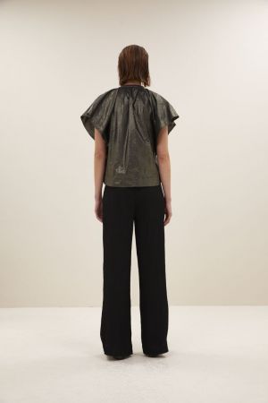 VINA METALLIC BLOUSE GOLD