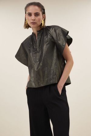 VINA METALLIC BLOUSE GOLD