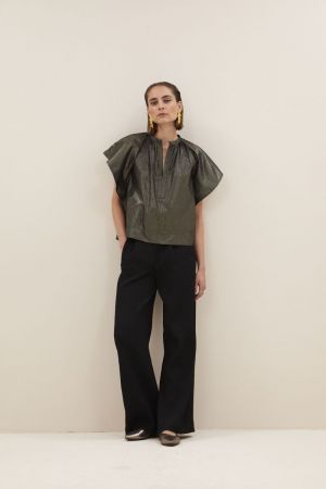 VINA METALLIC BLOUSE GOLD