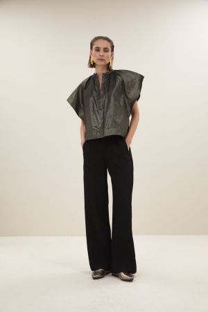 VINA METALLIC BLOUSE GOLD