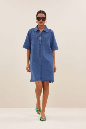 PHILIPE DENIM DRESS MEDIUM DENIM