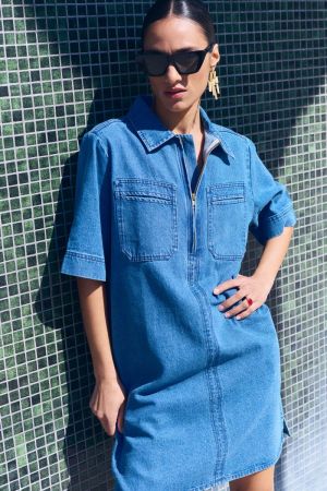 PHILIPE DENIM DRESS MEDIUM DENIM