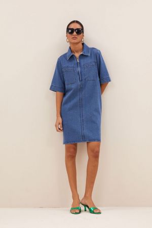 PHILIPE DENIM DRESS MEDIUM DENIM