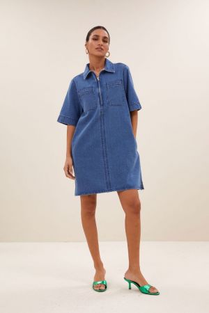 PHILIPE DENIM DRESS MEDIUM DENIM