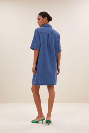 PHILIPE DENIM DRESS MEDIUM DENIM