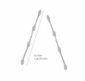 RHODIUM PLATED SET WITH WHITE CZ SILVER