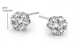 RHODIUM PLATED SET WITH WHITE CZ  SILVER