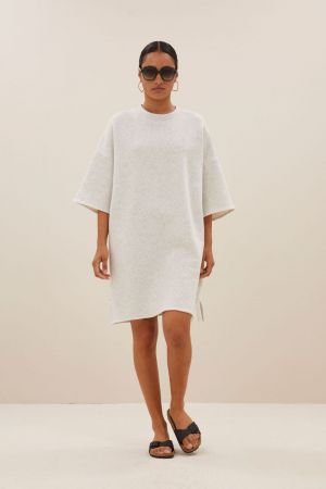 WILLOW SWEAT DRESS LIGHT GREY MELE