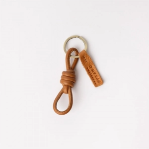 KNOTTED KEYCHAIN - WILD OAK SOFT GRAIN LEATHER COGNAC