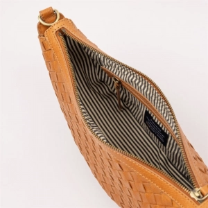 LEO - WILD OAK WOVEN SOFT GRAIN LEATHER COGNAC