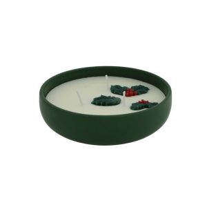 CANDLE HOLLY BOWL GREEN