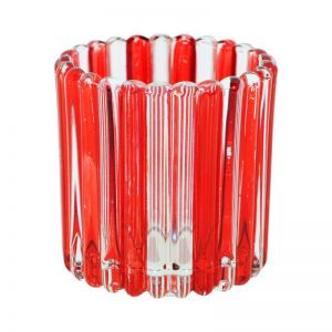 CANDLEHOLDER RIPPLE RED