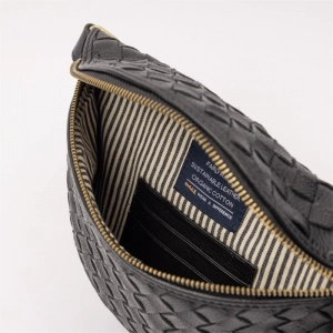 RAY BUMBAG - BLACK WOVEN SOFT GRAIN LEATHER BLACK