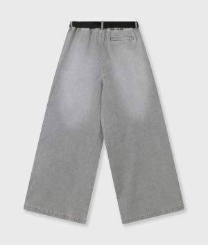 WIDE PANTS JOG GREY WASH DENIM