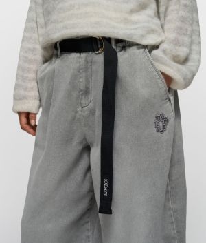 WIDE PANTS JOG GREY WASH DENIM