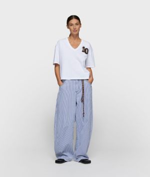 WESTERN PANTS STRIPE WHITE/BLUE