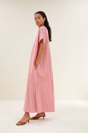 BALI STRIPE DRESS RED STRIPE