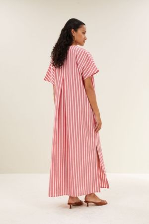 BALI STRIPE DRESS RED STRIPE