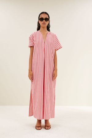 BALI STRIPE DRESS RED STRIPE