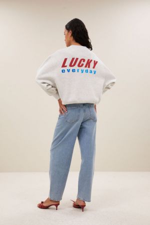 BIBI MELANGE LUCKY EVERYDAY SWEATER LIGHT GREY MELE