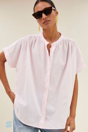 MINTE PINSTRIPE BLOUSE PINK PIN STRIPE