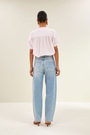 MINTE PINSTRIPE BLOUSE PINK PIN STRIPE