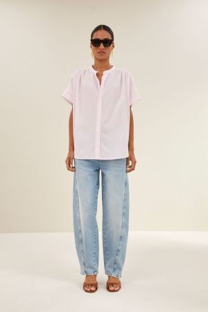 MINTE PINSTRIPE BLOUSE PINK PIN STRIPE