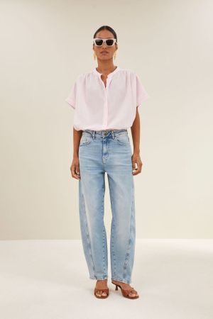 MINTE PINSTRIPE BLOUSE PINK PIN STRIPE