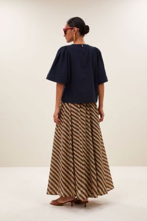 OLIVIA TWILL BLOUSE CAPTAIN BLUE