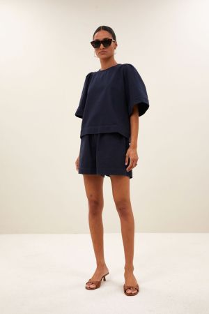 OLIVIA TWILL BLOUSE CAPTAIN BLUE