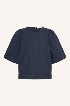 OLIVIA TWILL BLOUSE CAPTAIN BLUE