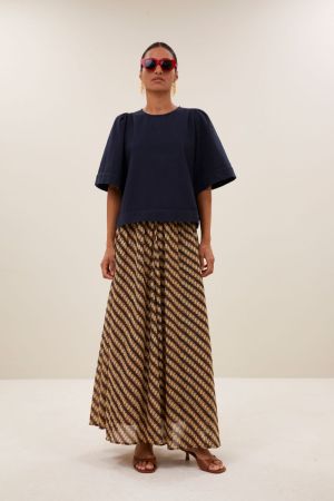 OLIVIA TWILL BLOUSE CAPTAIN BLUE
