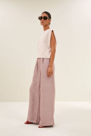 DIEDE HEAVY JERSEY STRIPE TOP SUNSET ROSR STR
