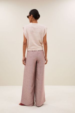 DIEDE HEAVY JERSEY STRIPE TOP SUNSET ROSR STR
