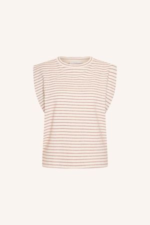 DIEDE HEAVY JERSEY STRIPE TOP SUNSET ROSR STR