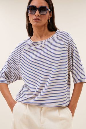 NEVA SMALL STRIPE TOP KINGSBLUE SMALL