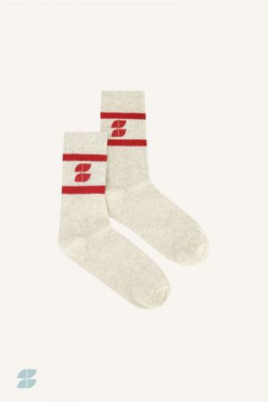 LOGO SPARKLE GREY SOCKS LIPSTICK