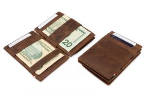 ESSENZIALE MAGIC COIN WALLET BRUSHED BROWN
