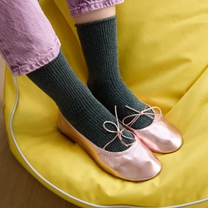 GLITTER LUREX SOCKS ECO FRIENDLY LYOCELL GREEN
