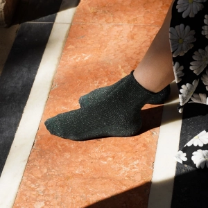 GLITTER LUREX SOCKS ECO FRIENDLY LYOCELL GREEN