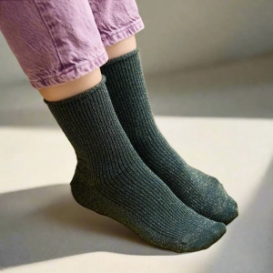GLITTER LUREX SOCKS ECO FRIENDLY LYOCELL GREEN