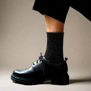 GLITTER LUREX SOCKS ECO FRIENDLY LYOCELL BLACK