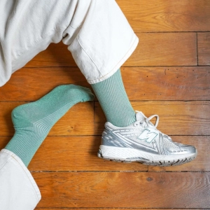 GLITTER LUREX SOCKS ECO FRIENDLY LYOCELL MINT GREEN