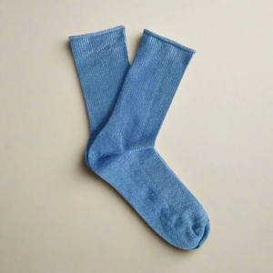 GLITTER LUREX SOCKS ECO FRIENDLY LYOCELL MINERAL BLUE