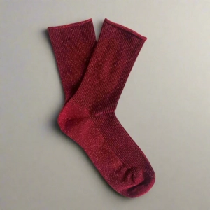 GLITTER LUREX SOCKS ECO FRIENDLY LYOCELL CHERRY